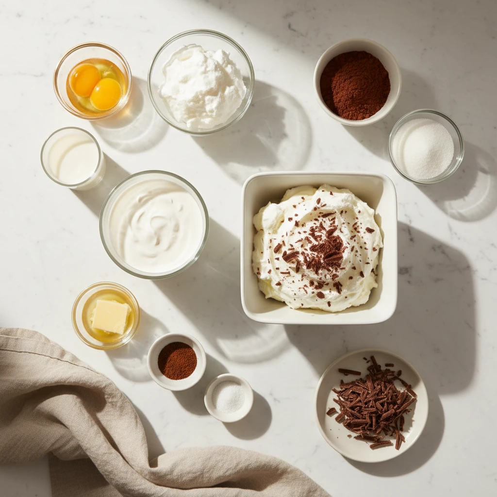 Chocolate Mousse ingredients