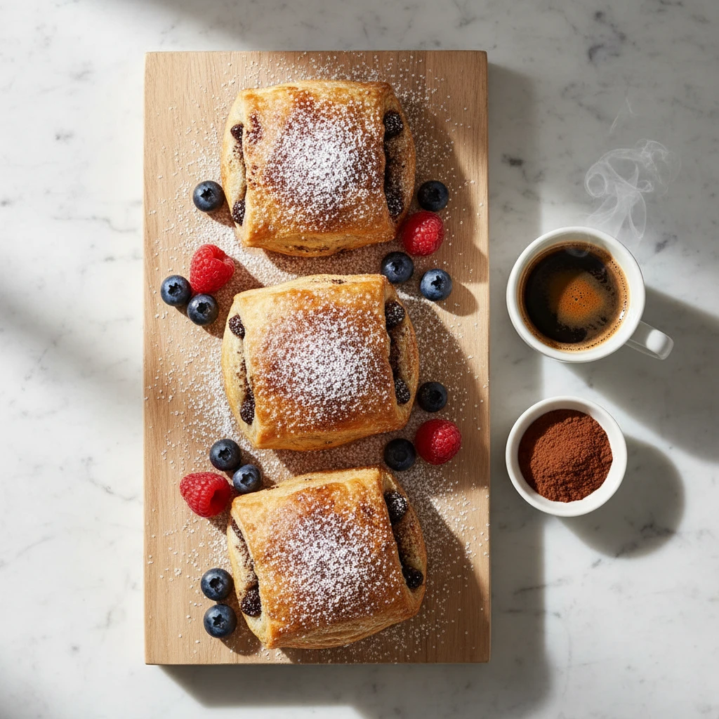 Chocolate Puff Pastry serving suggestion