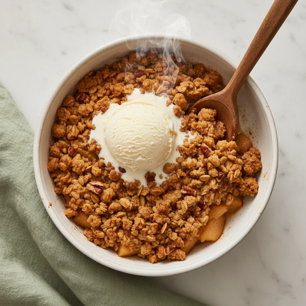 cinnamon apple crumble recipe featured
