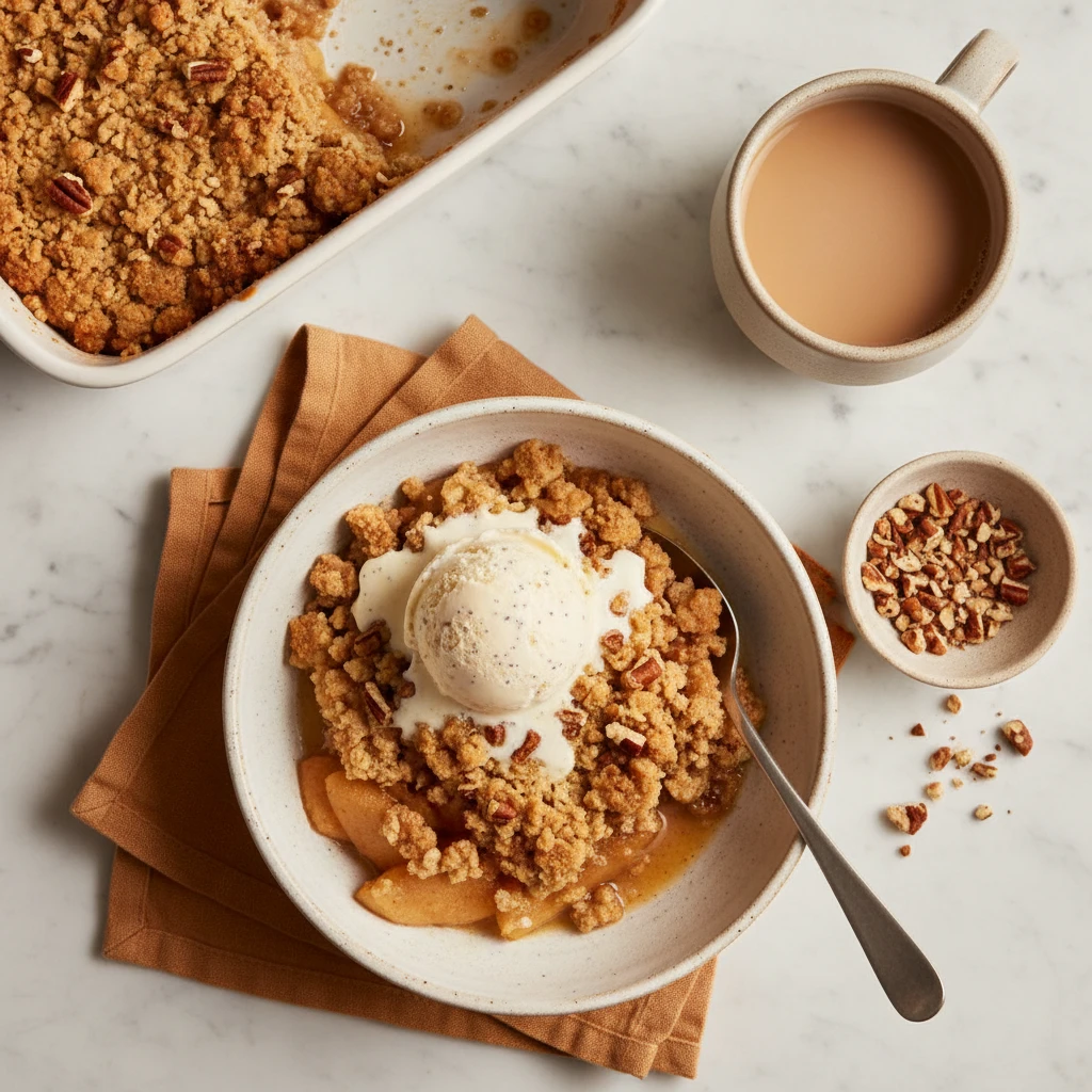 Cinnamon Apple Crumble serving suggestion
