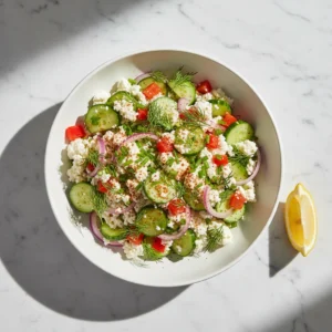 cottage cheese cucumber salad featured