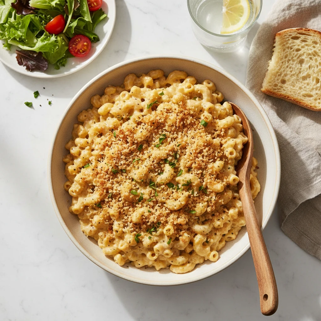 Cottage Cheese Mac and Cheese serving suggestion