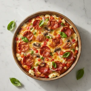 cottage cheese pizza bowl featured