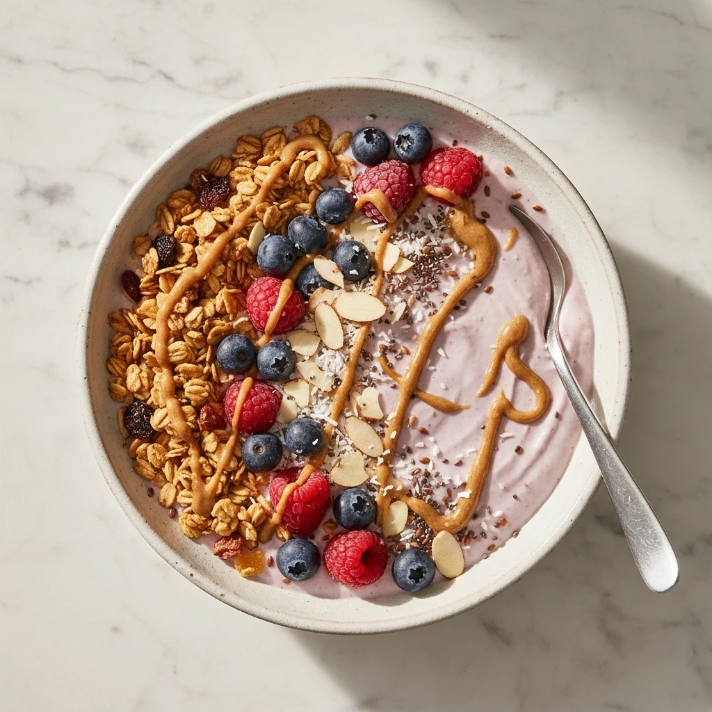 cottage cheese protein smoothie bowl featured