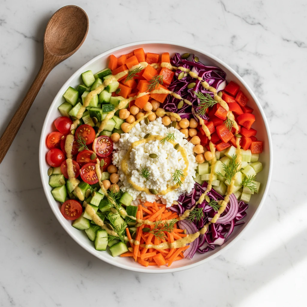 cottage cheese veggie bowl featured