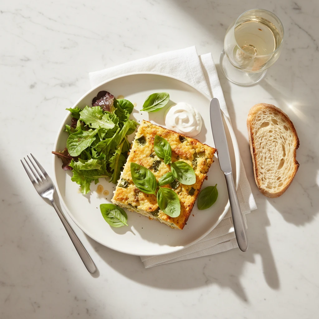 Cottage Cheese Veggie Casserole serving suggestion