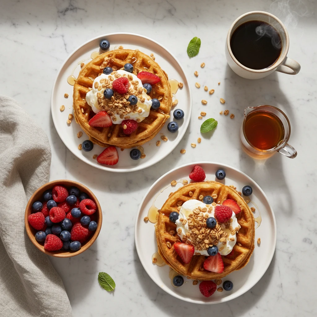Cottage Cheese Waffles serving suggestion