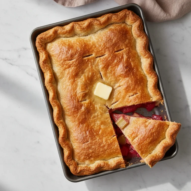 deep dish rhubarb pie recipe featured