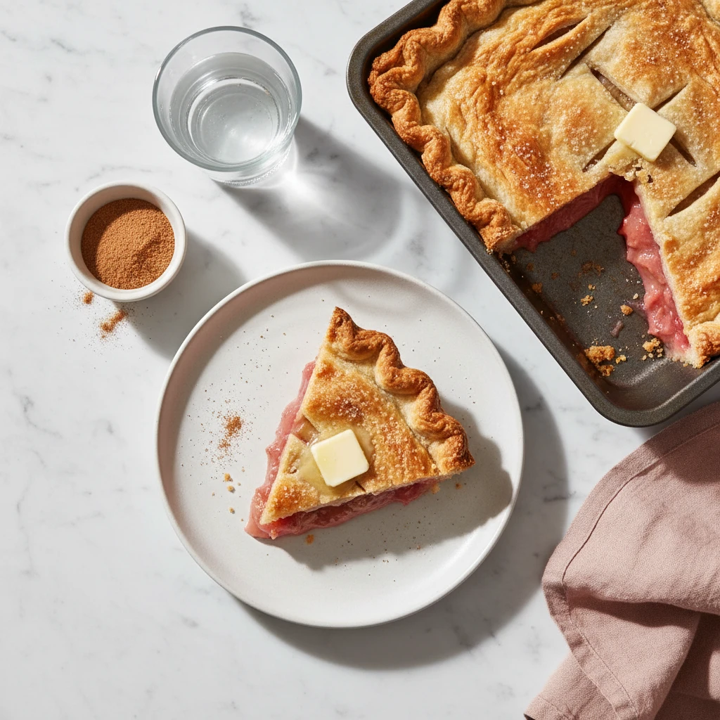 Deep Dish Rhubarb Pie serving suggestion