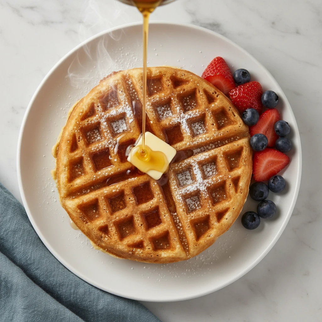 easy homemade waffles recipe featured