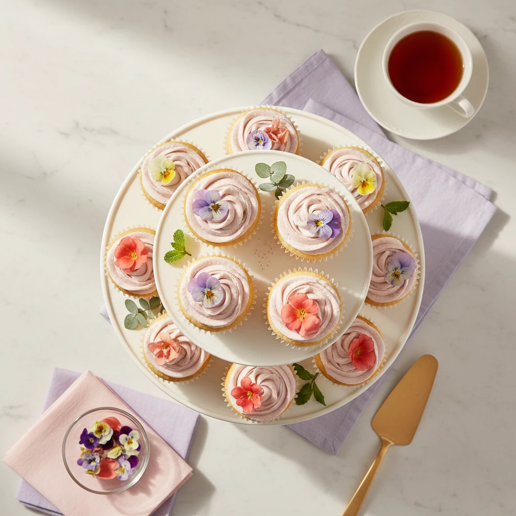 Floral Cupcakes serving suggestion