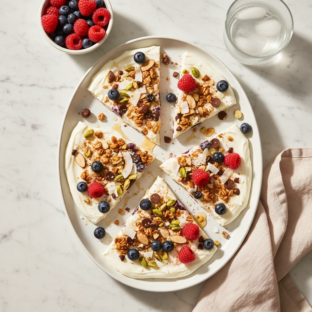 Frozen Yogurt Bark serving suggestion