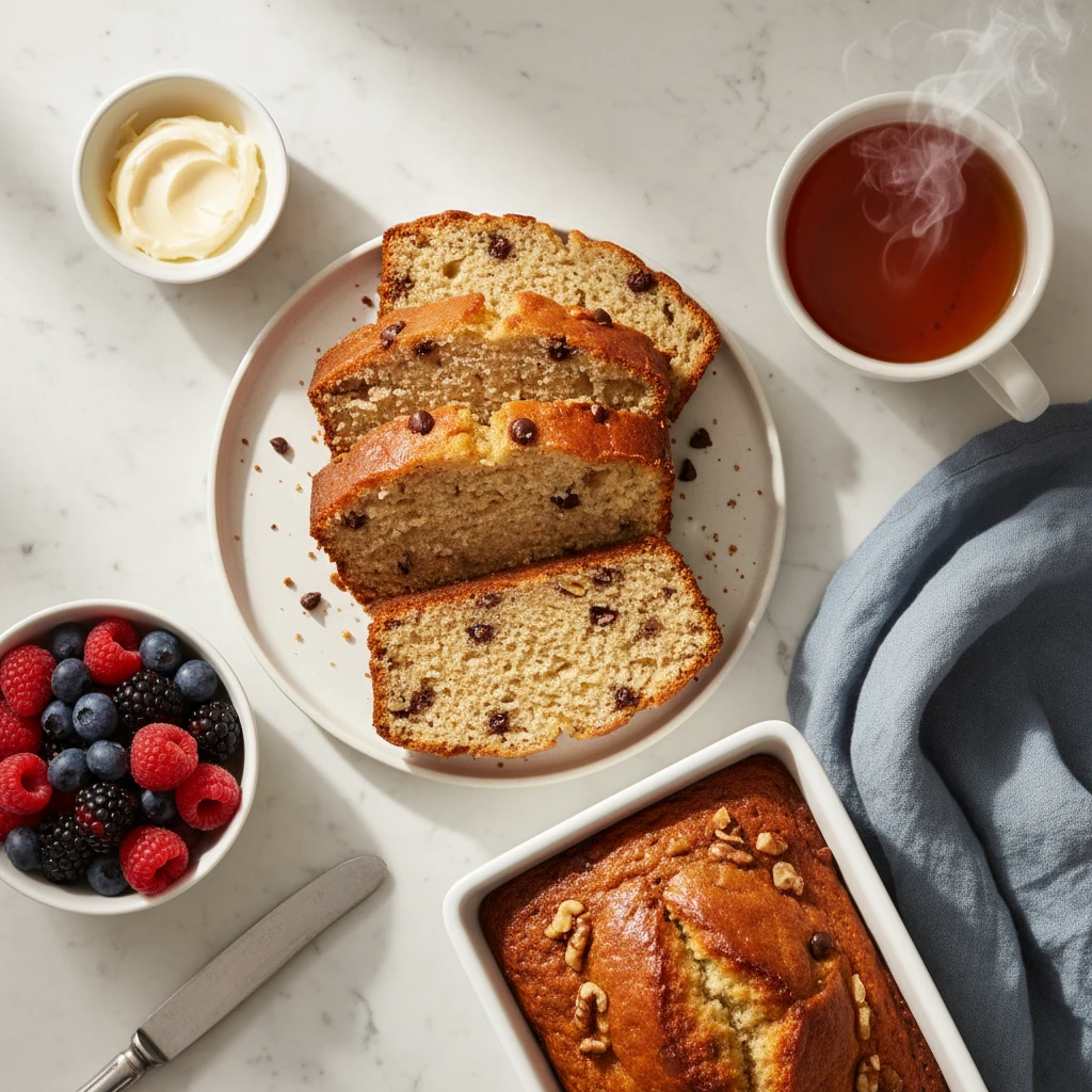 Grandma Isabelle's Banana Bread serving suggestion