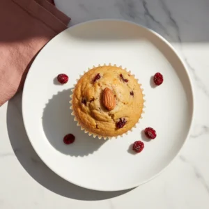 healthy cranberry muffins featured