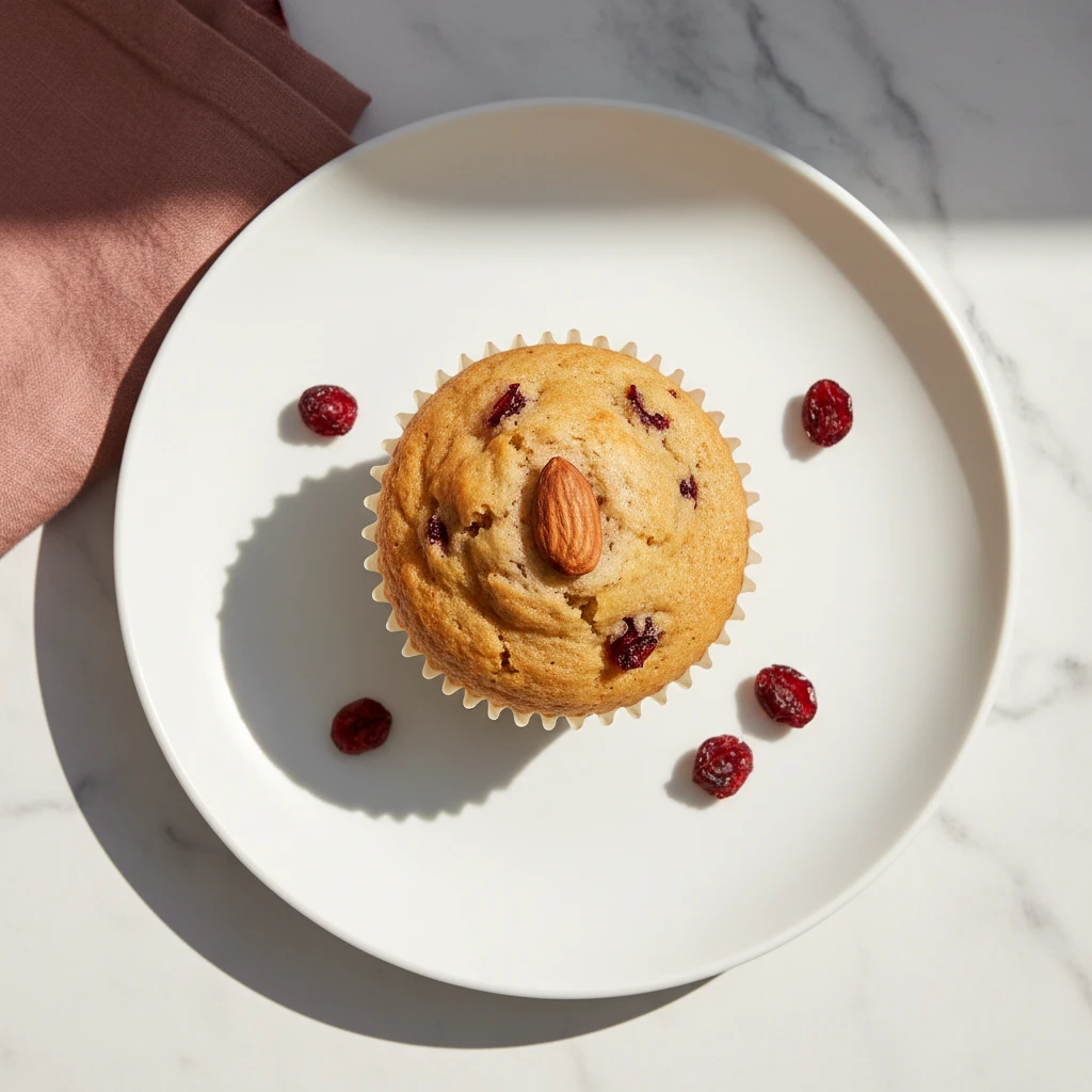 healthy cranberry muffins featured