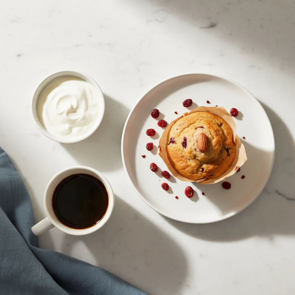 Healthy Cranberry Muffins serving suggestion