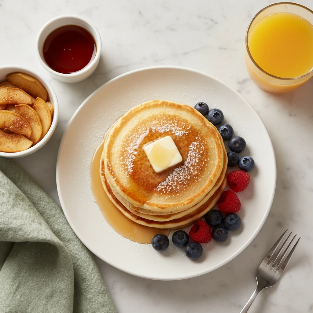 Homemade Buttermilk Pancakes serving suggestion