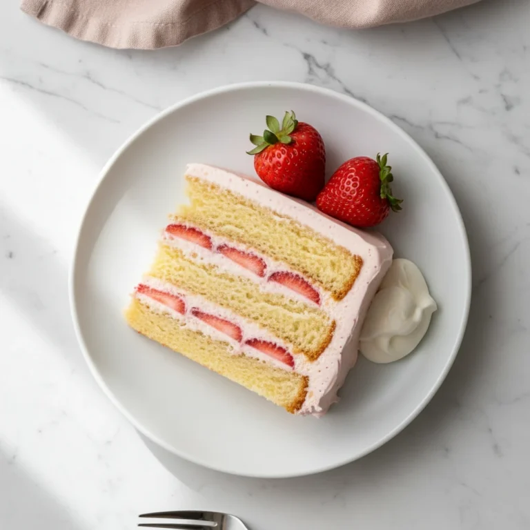 layered strawberry cake recipe featured