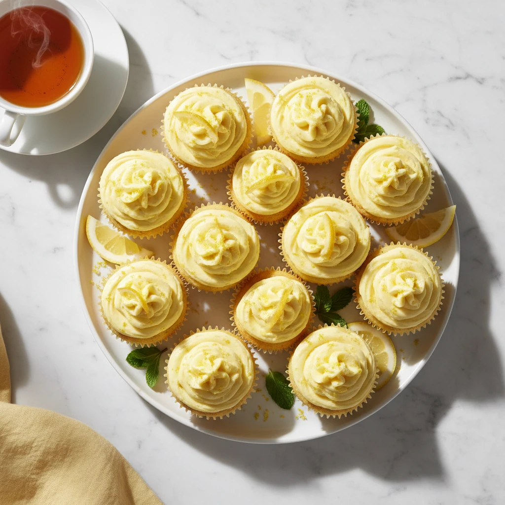 Lemon Bar Cupcakes serving suggestion
