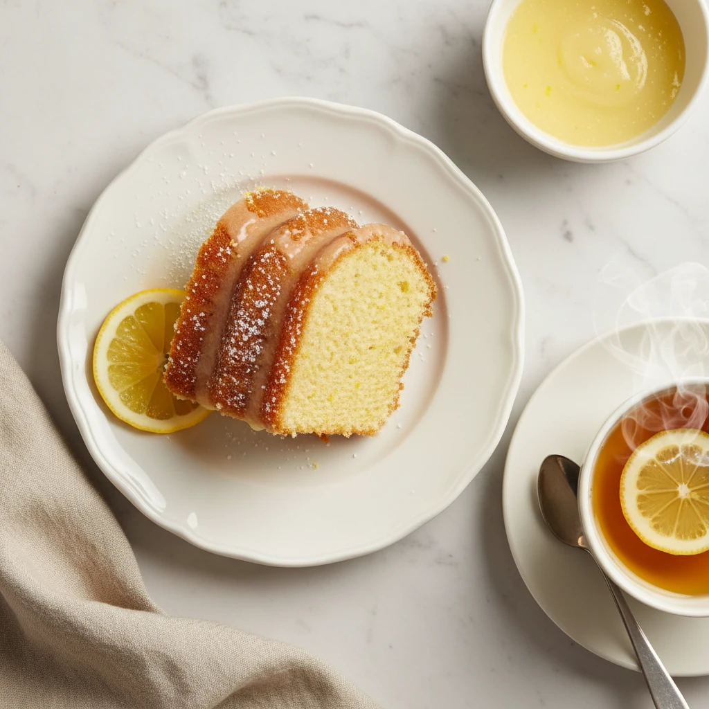 Lemon Bundt Cake serving suggestion