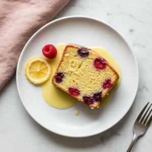lemon raspberry pound cake featured