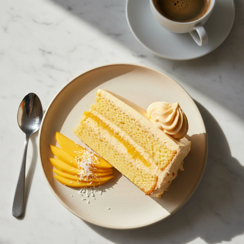 Mango Cake serving suggestion