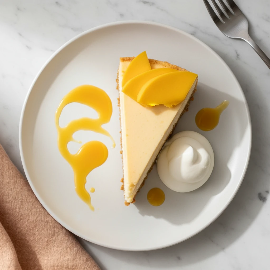 mango cheesecake recipe featured