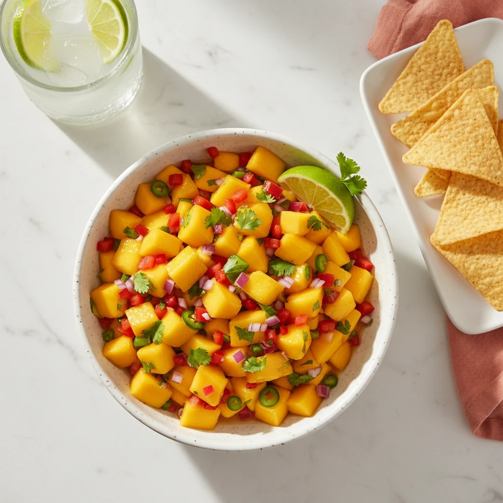 Mango Salsa serving suggestion