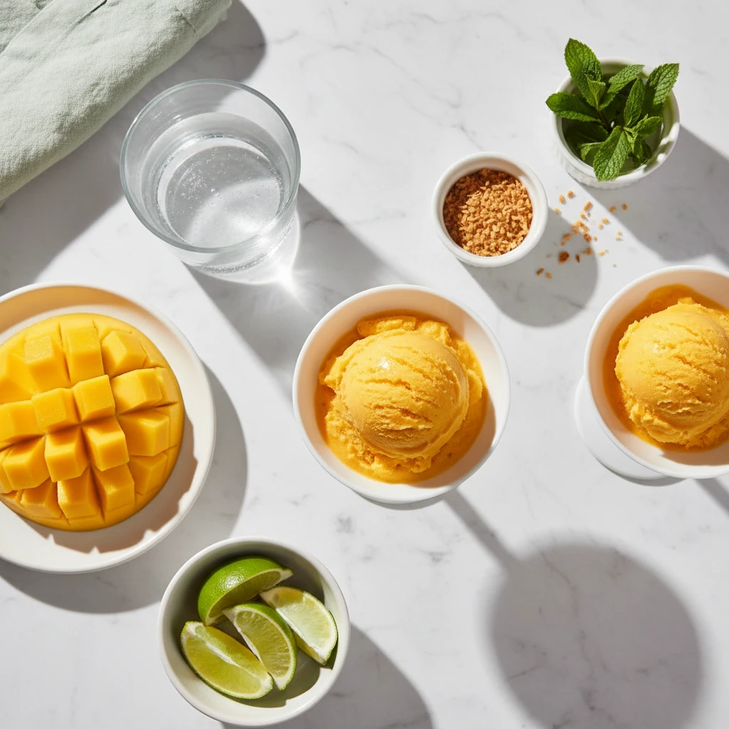 Mango Sorbet serving suggestion