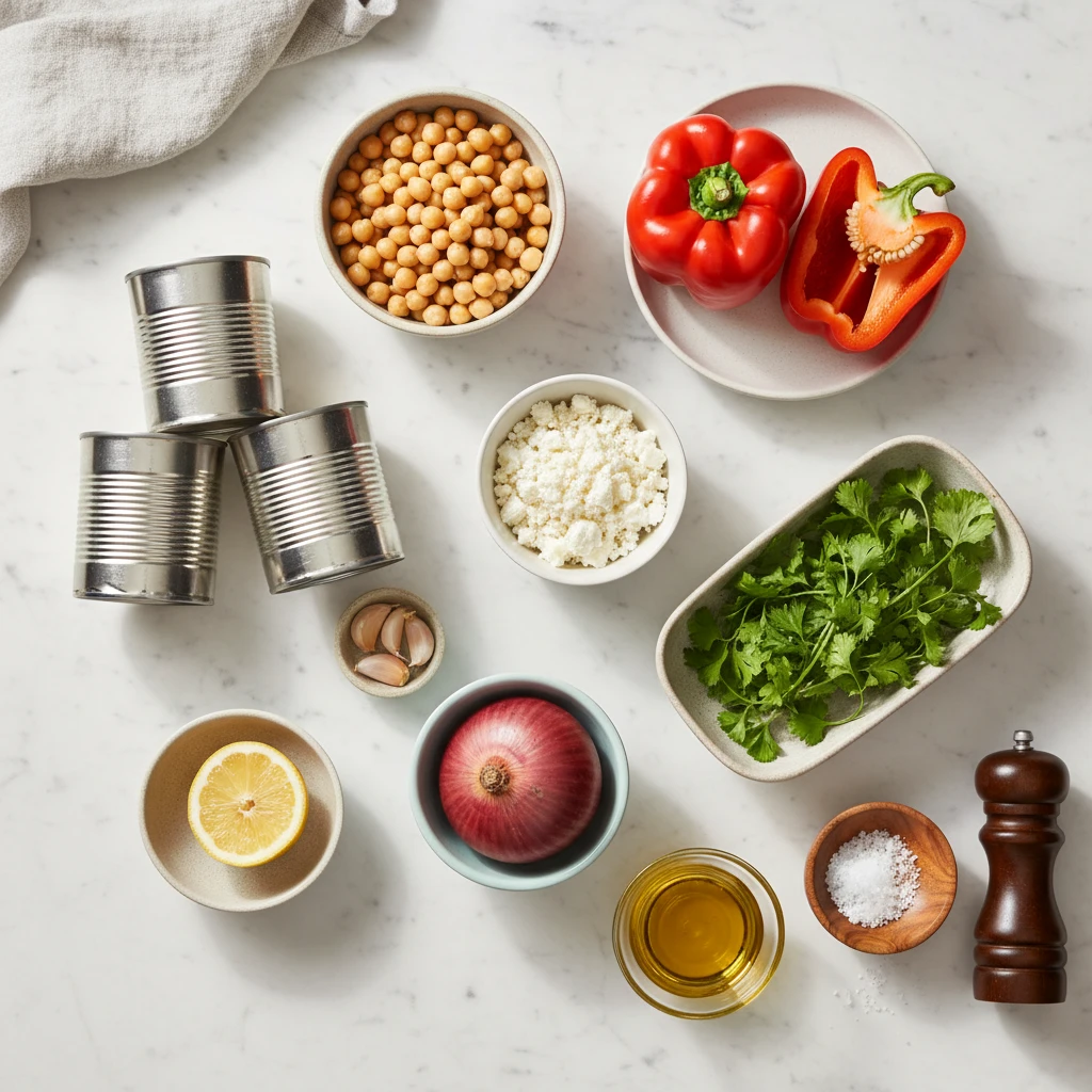 Mediterranean Chickpea Salad ingredients
