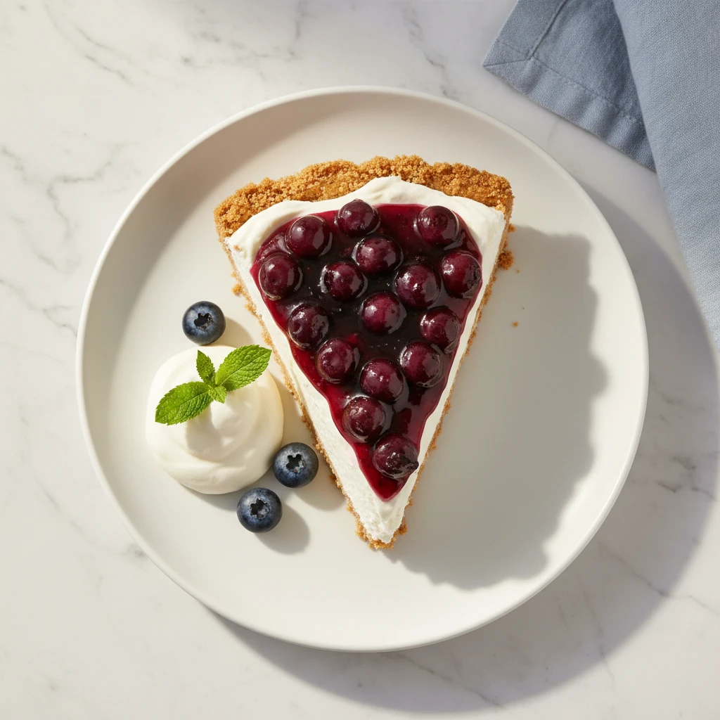 no bake blueberry cream pie featured