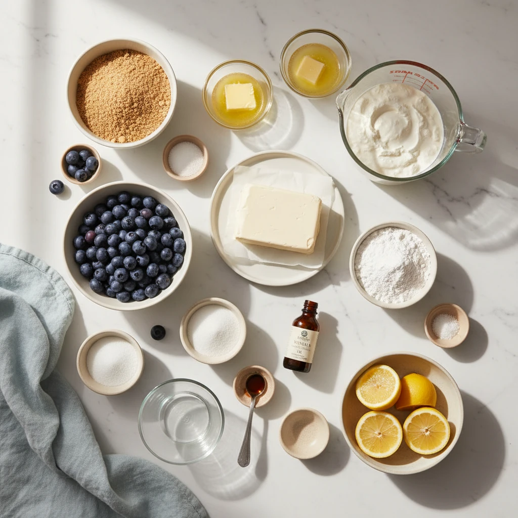 Blueberry Cream Pie (No Bake) ingredients