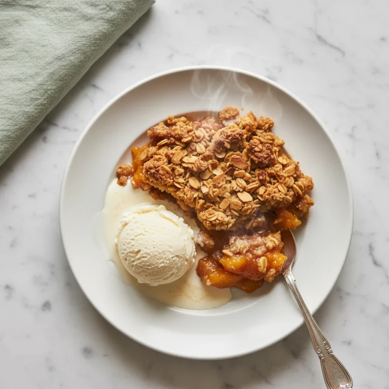 peach crisp recipe featured