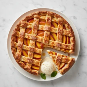 peaches and cream pie recipe featured
