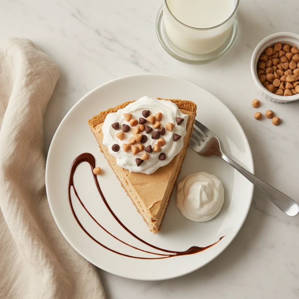 Peanut Butter Pie serving suggestion