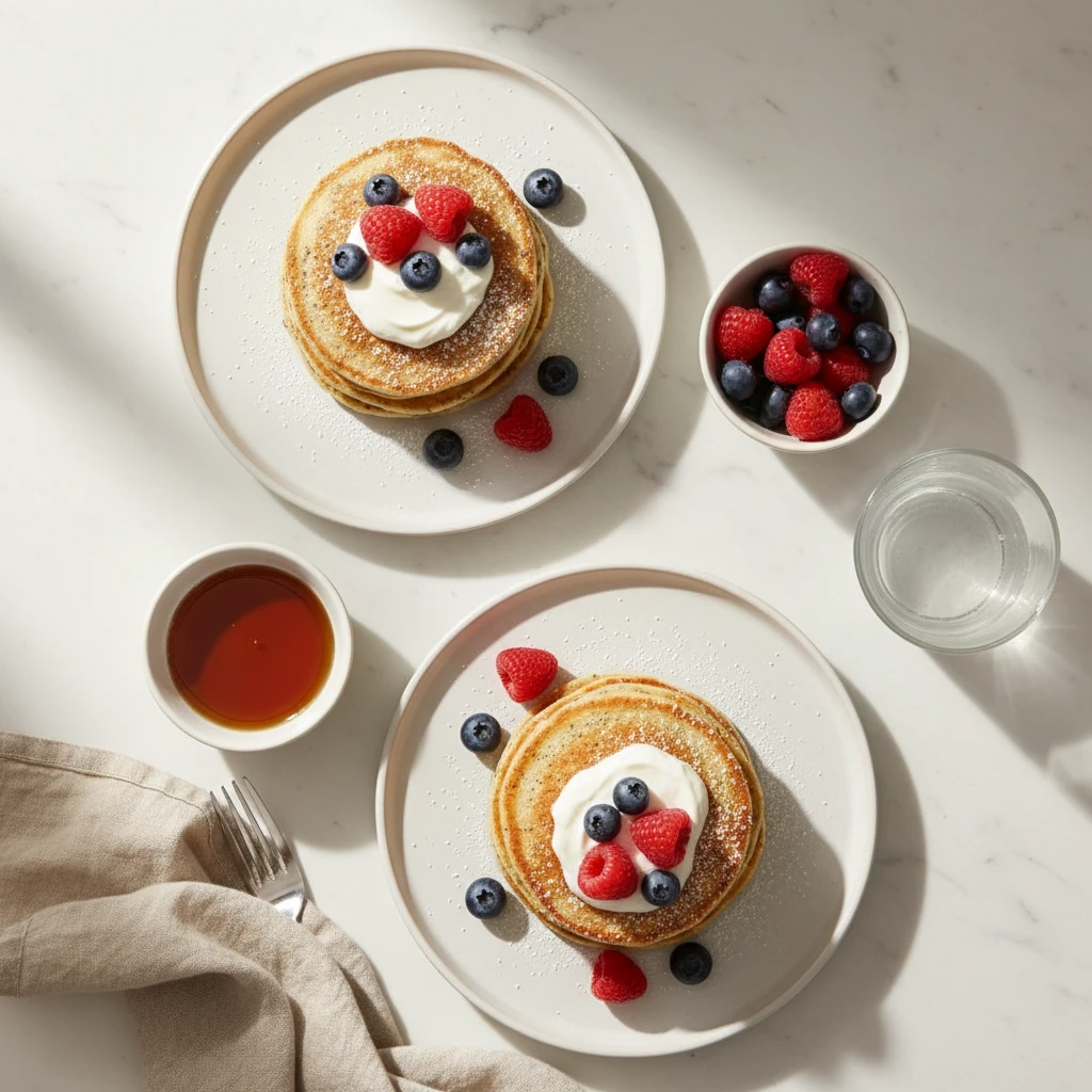 Poppy Seed Yogurt Pancakes serving suggestion