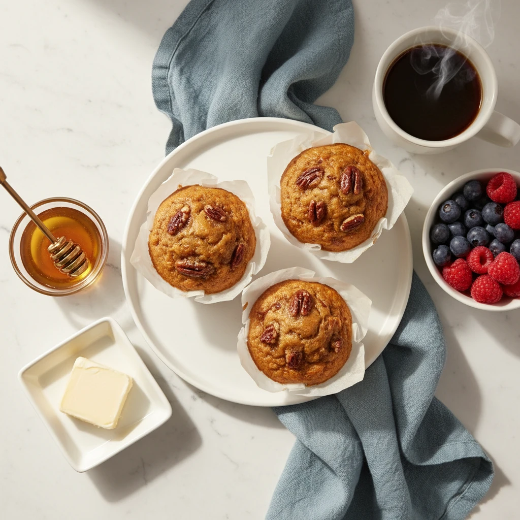 Praline Muffins serving suggestion