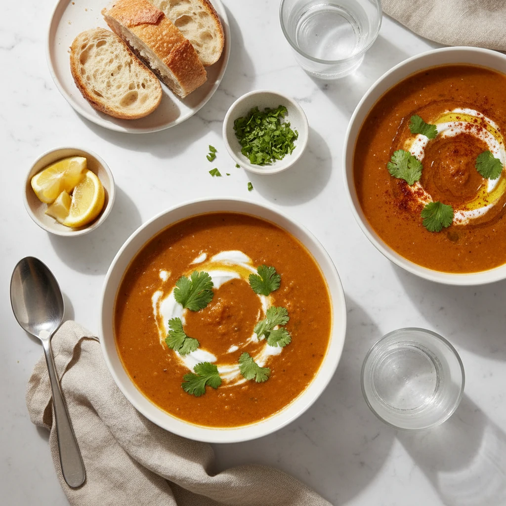 Red Lentil Soup serving suggestion