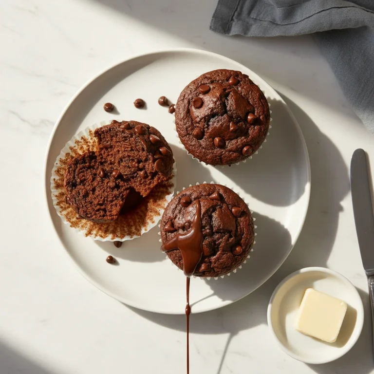 sour cream chocolate muffins featured