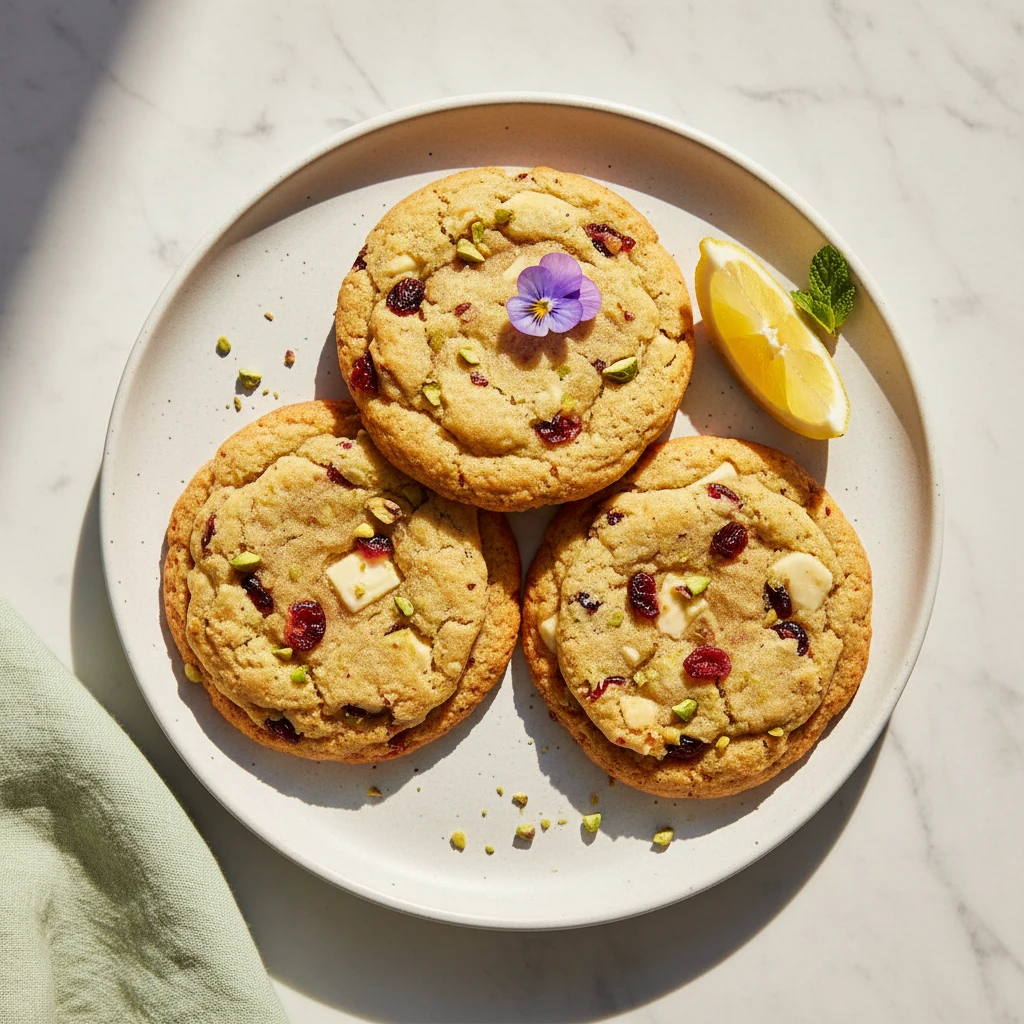 spring cookies lemon pistachio featured