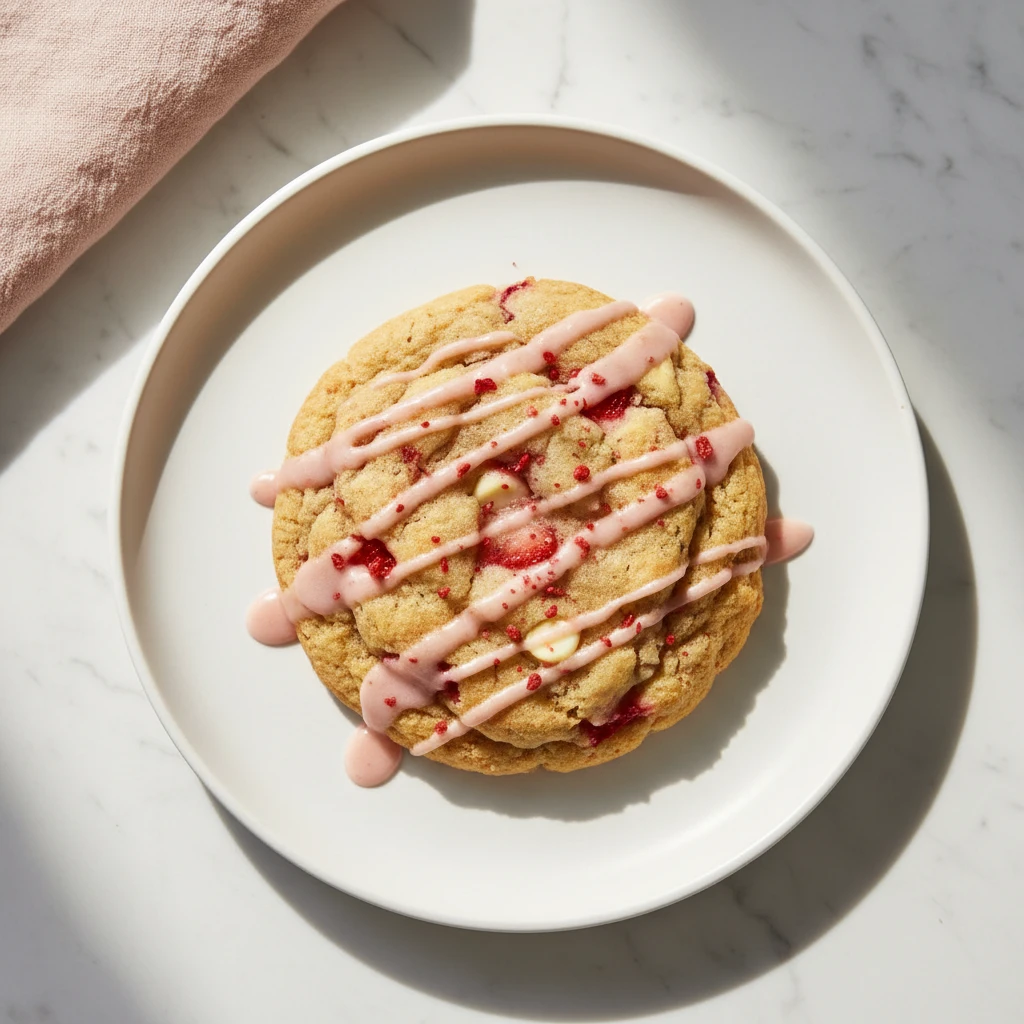 strawberry cookies recipe featured