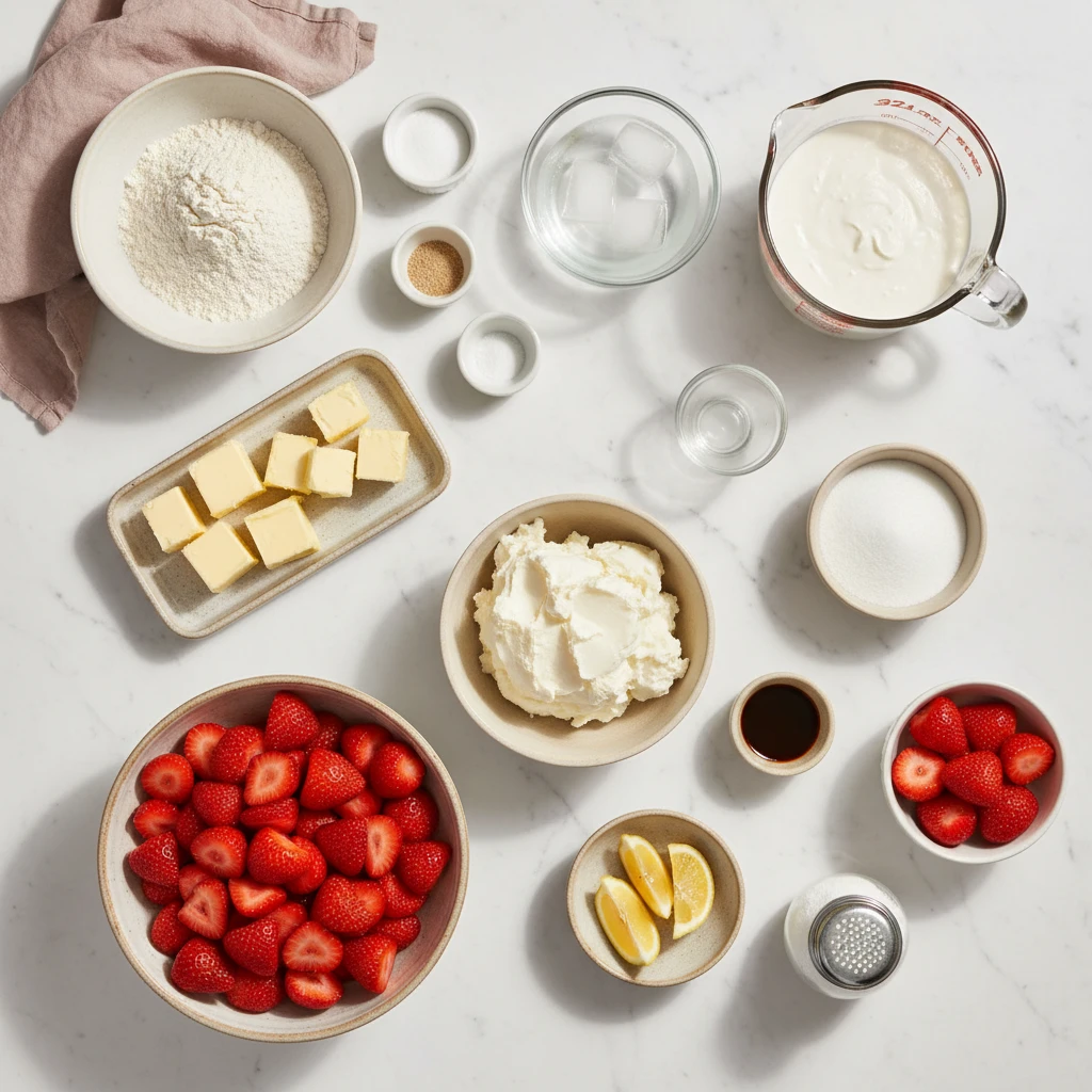 Strawberry Cream Pie ingredients