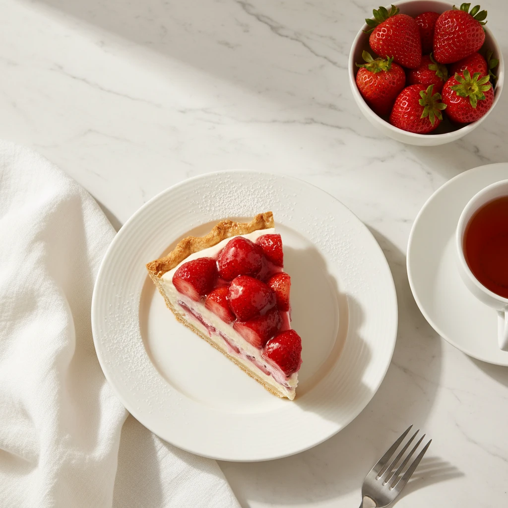 Strawberry Cream Pie serving suggestion