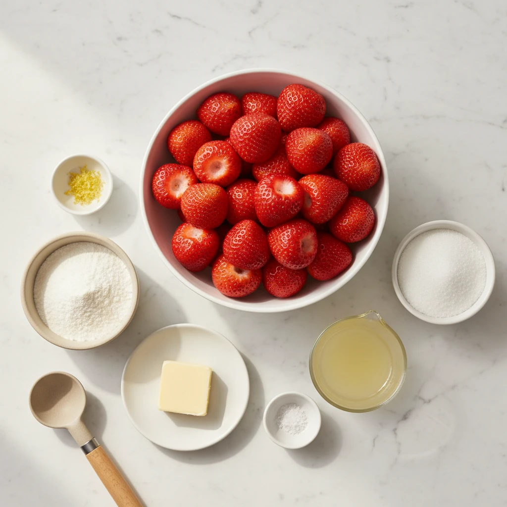Strawberry Freezer Jam ingredients