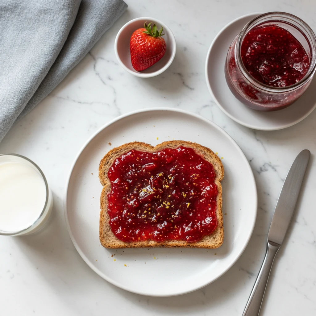 Strawberry Freezer Jam serving suggestion
