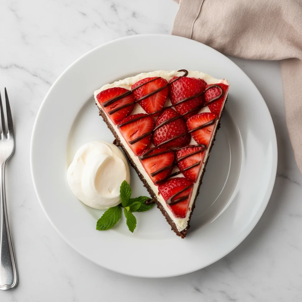 strawberry fudge pie featured