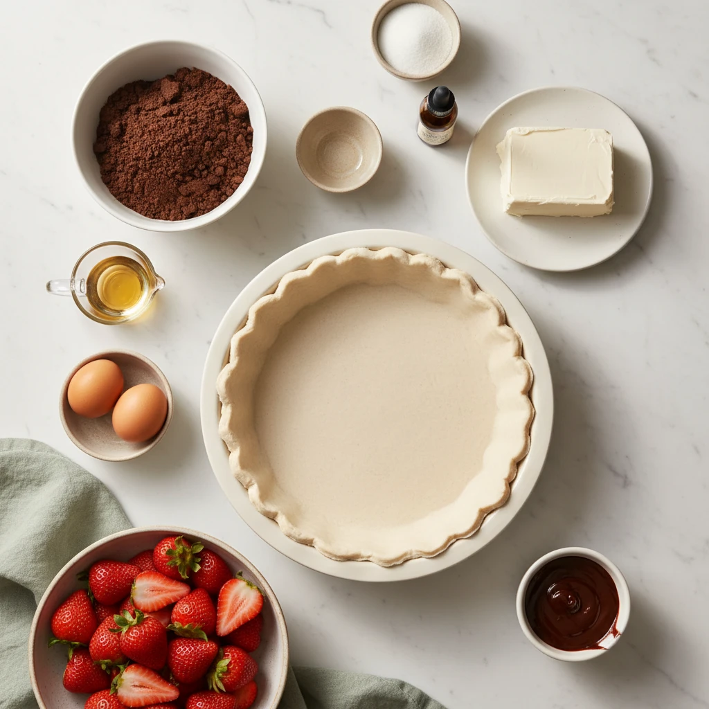 Strawberry Fudge Pie ingredients