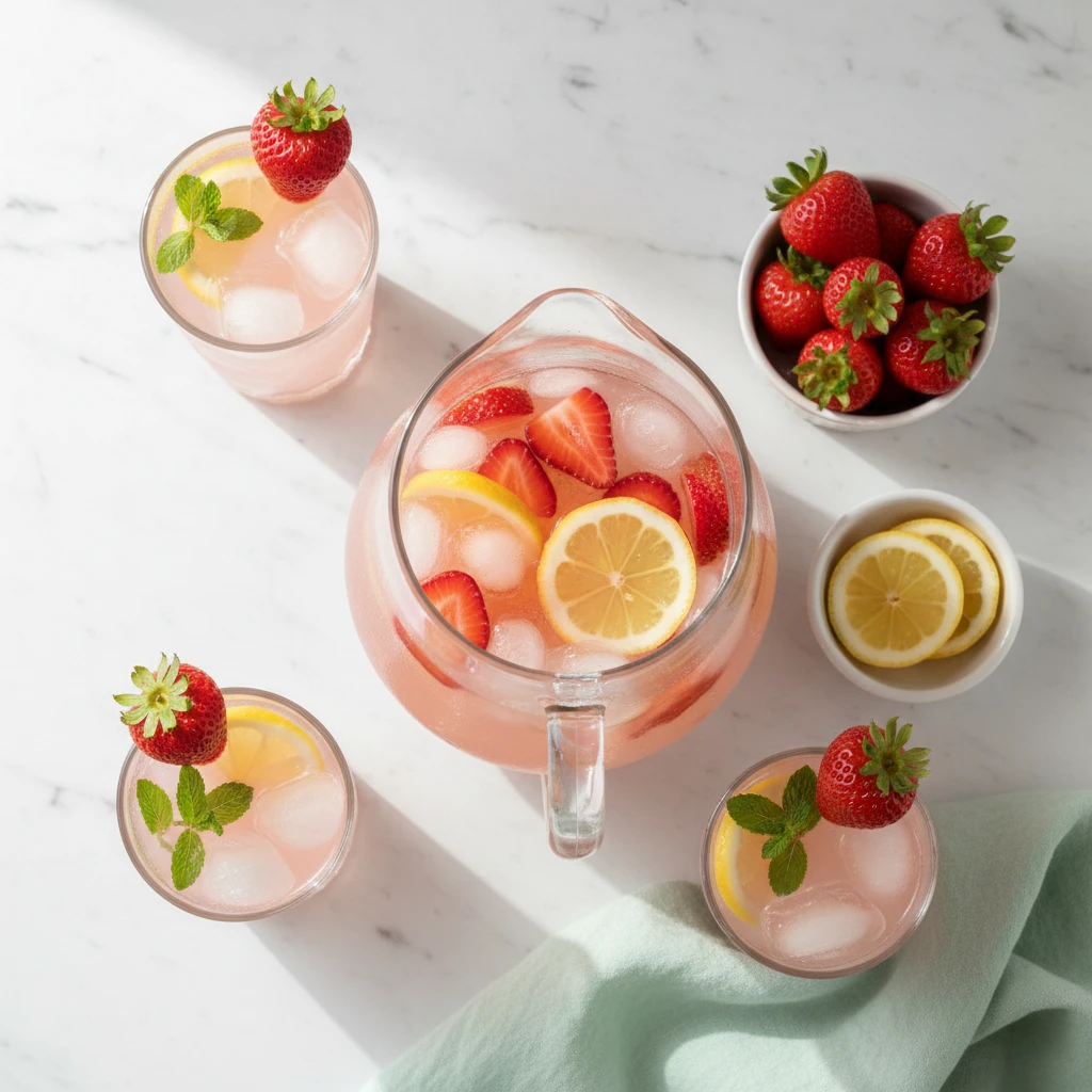 Strawberry Lemonade serving suggestion