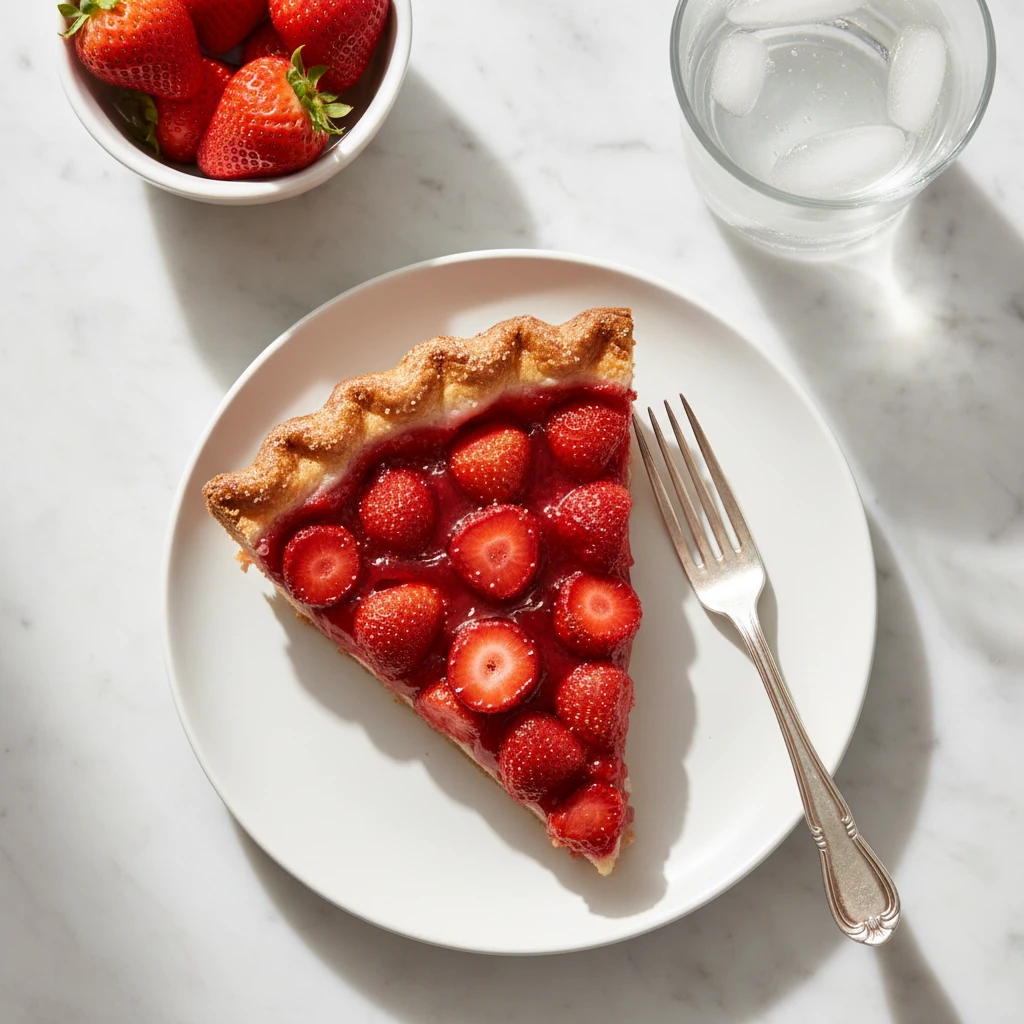 Strawberry Pie serving suggestion