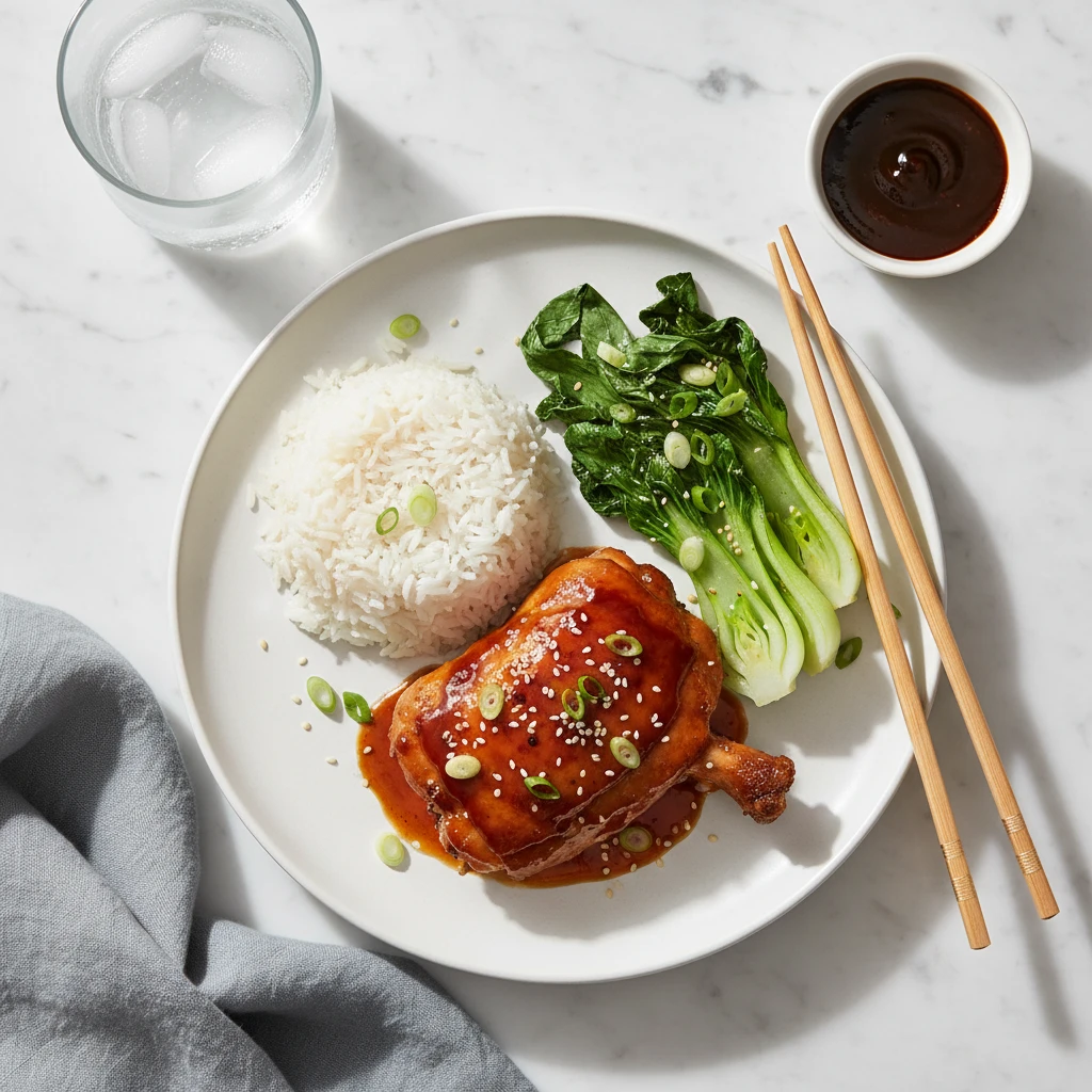 Teriyaki Chicken Thighs serving suggestion